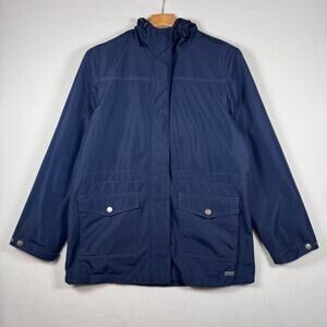 Natural Reflections Women's Full Zip Hooded Fleece Lined Jacket Coat Blue Medium